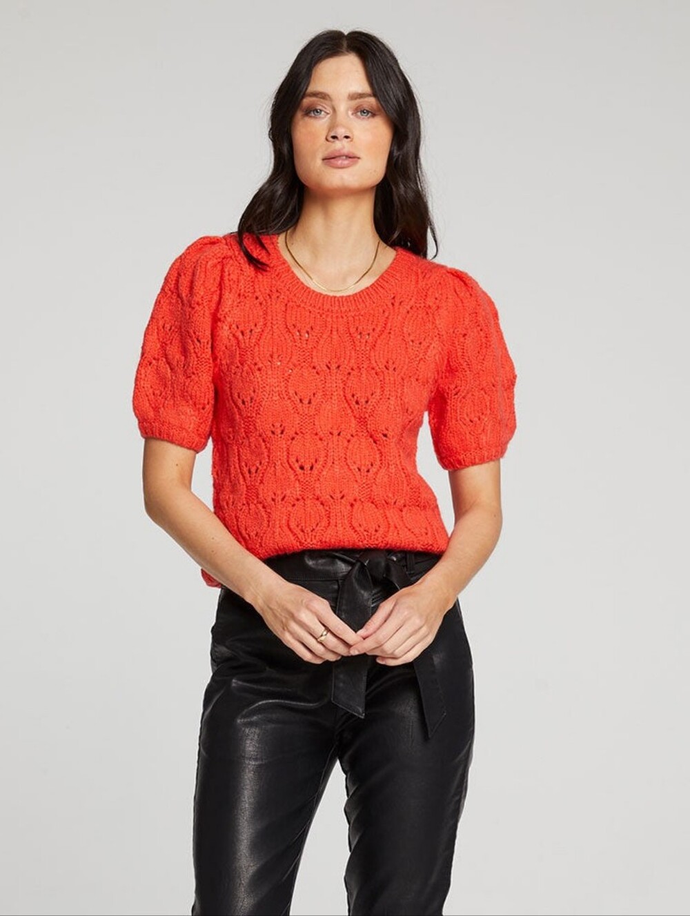 Saltwater LUXE Orange Knit Sweater NWT S